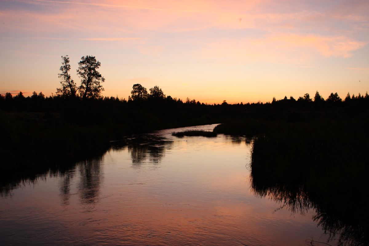 Sunset over a River in Oregon