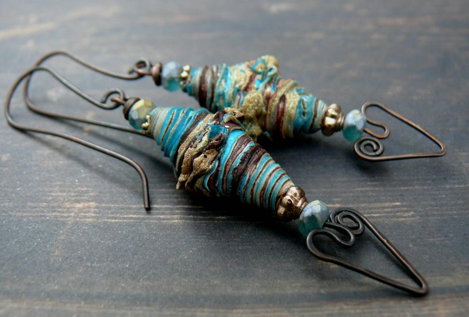 Handmade earrings using heart headpins by Lindsay Philipson of Precious Violet