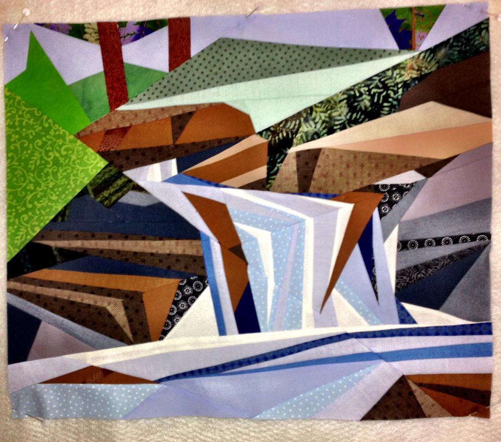 waterfall art quilt