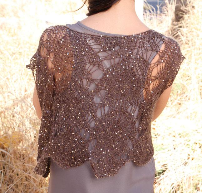 Sequined Mohair Lace Vest knitting kit