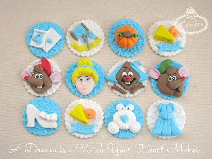 Cinderella fondant cupcake toppers