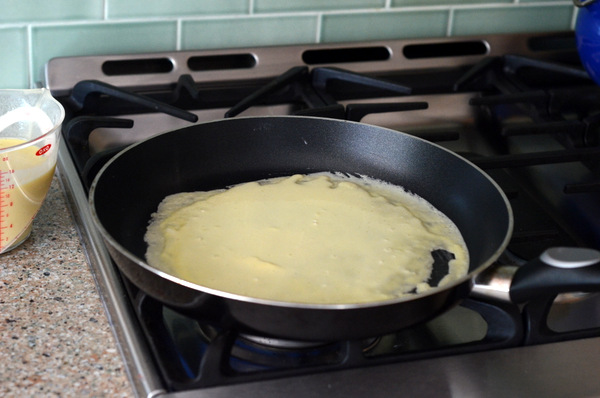Crepe Cooking in the Pan