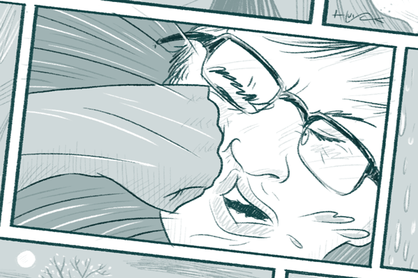 Drawing of a punch to the face