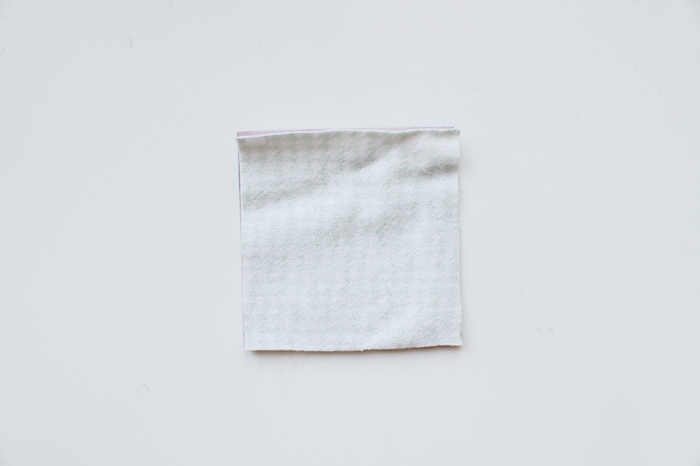 Fabric swatch over template