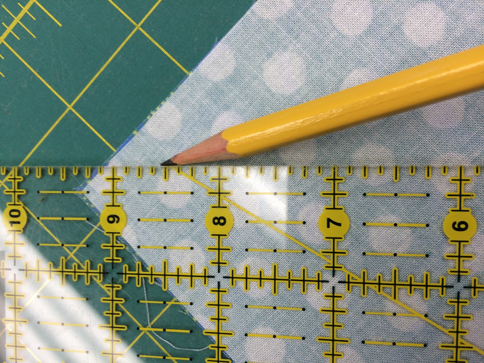 pencil marking on fabric