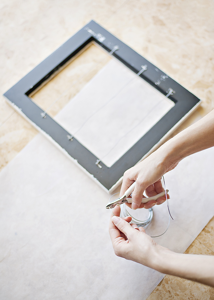 Jewelry Frame Storage Idea - cut wire for frame