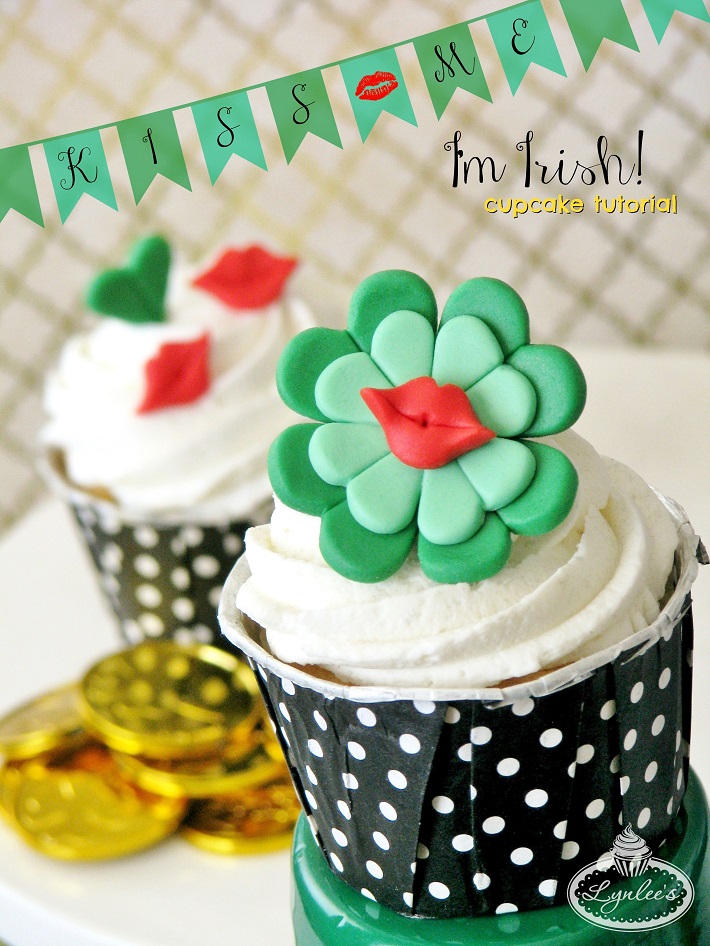 Kiss Me I'm Irish St. Patrick's Day cupcake tutorial
