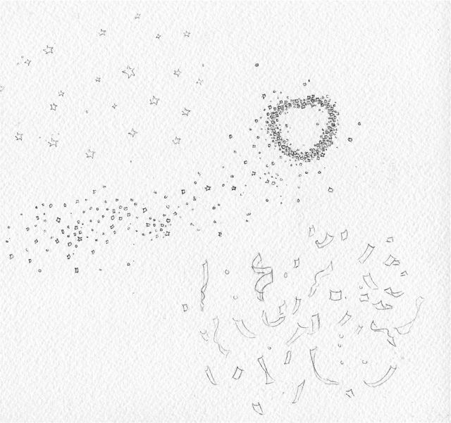 glitter, confetti and stars