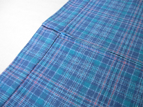 plaid fabric waistband