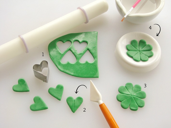 St. Patrick's Day topper fondant tutorial step 1