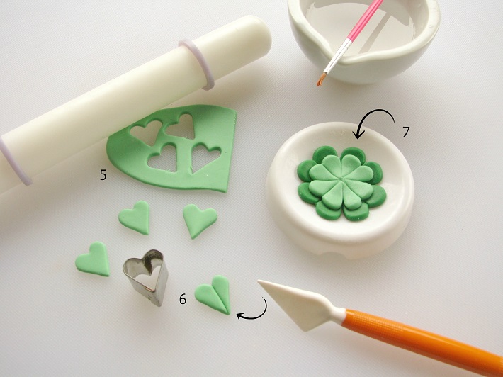 St. Patrick's Day topper fondant tutorial step 2