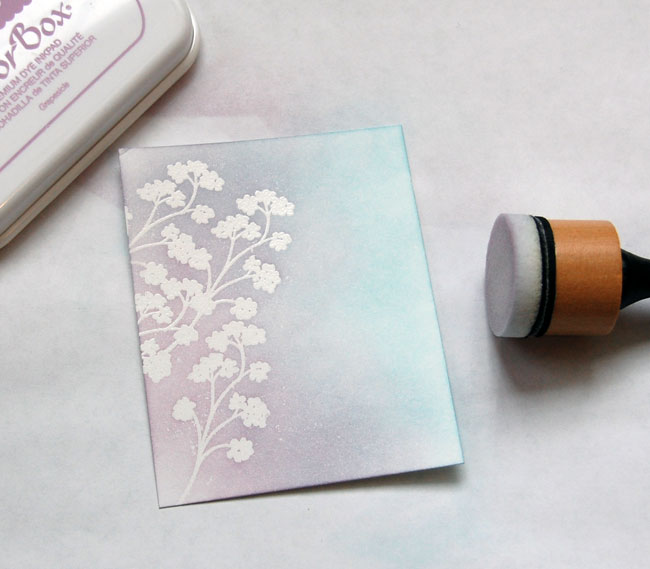 Step-5 Blend lightest purple ink