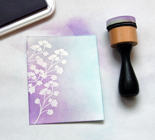 Step-6- Blend darker purple ink