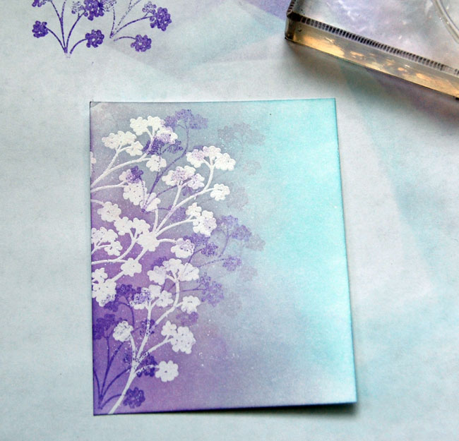 Step-7-Stamp additional flowers over embossed images