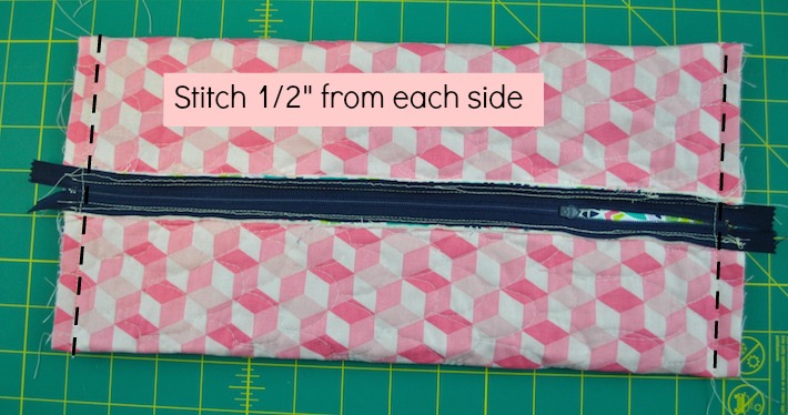 Stitch 1/2 from each side