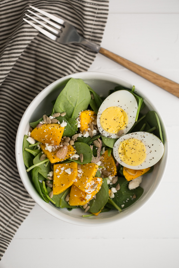 Roasted Squash and Hard Boiled Egg Salad