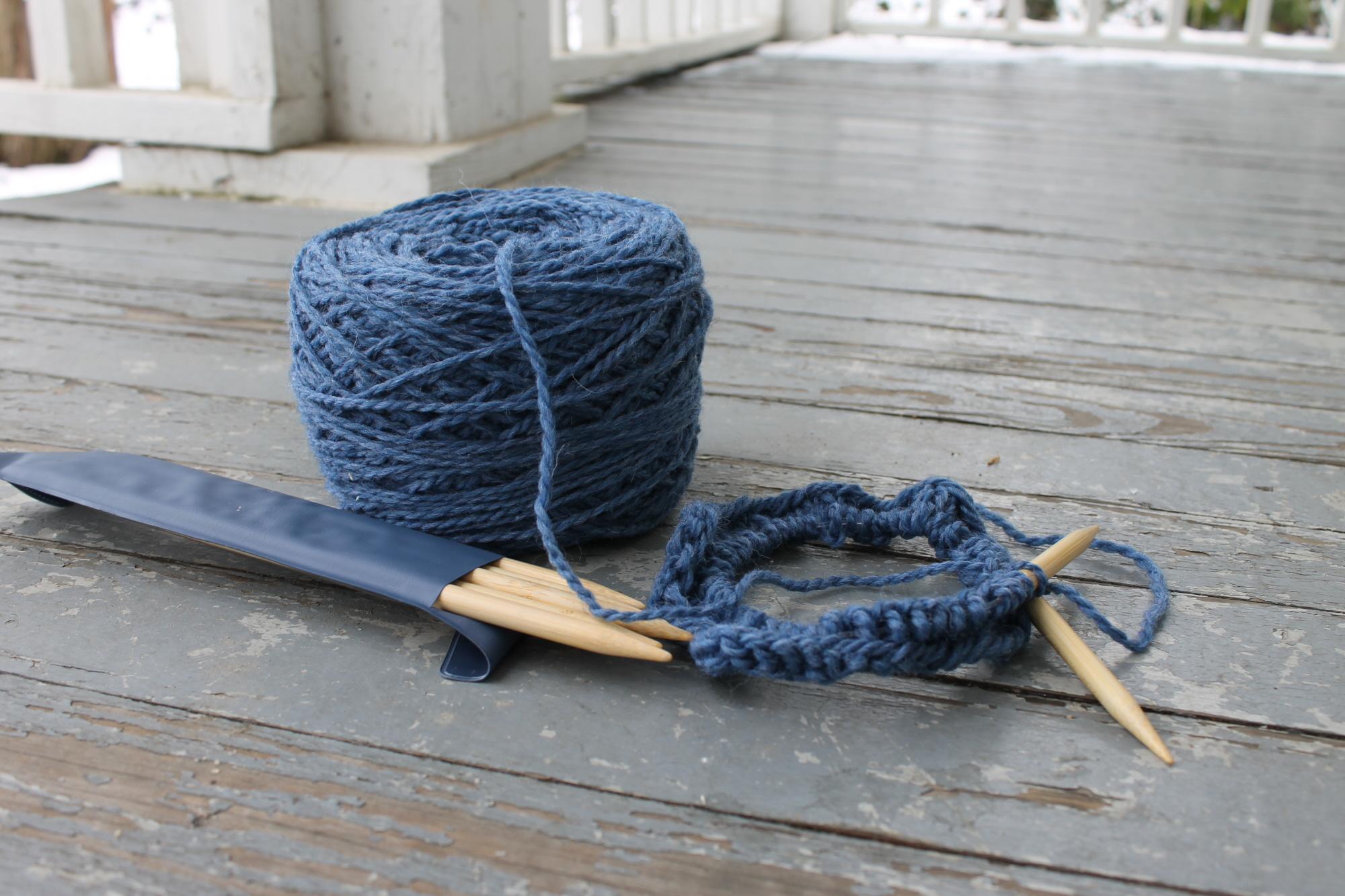 Switching from circular to double-pointed needles