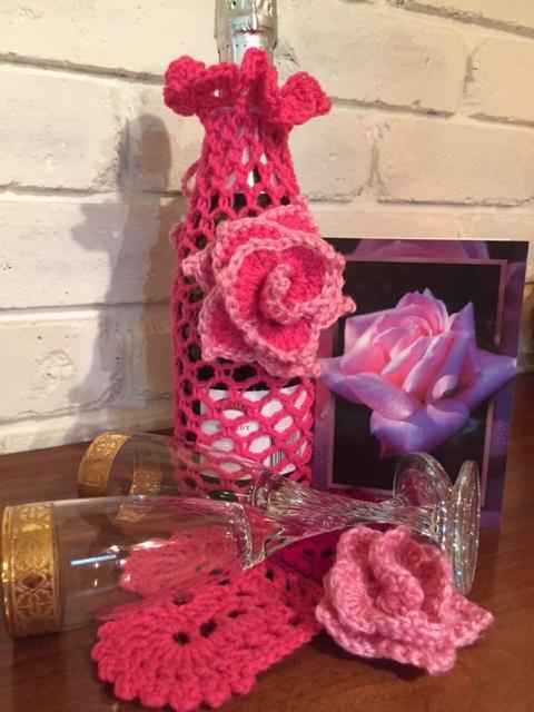 crochet wine bottle cozy
