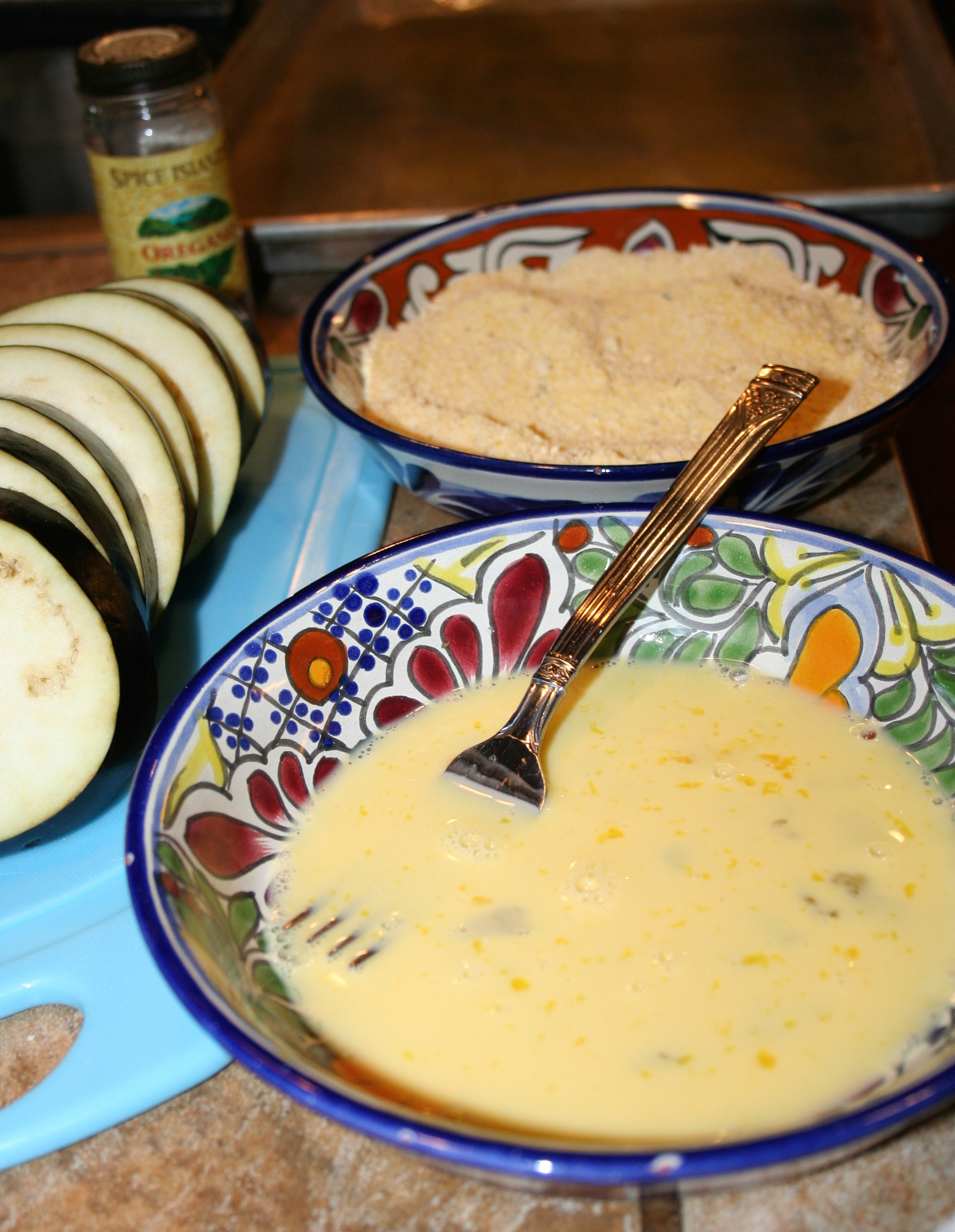 Eggplant parm assembly line