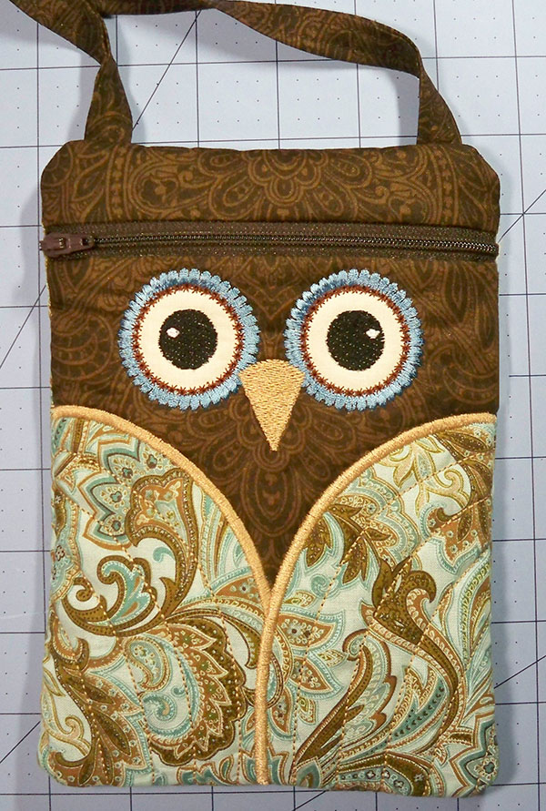 finished ITH owl purse
