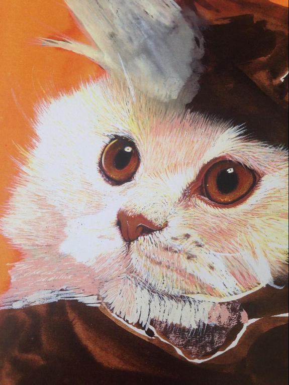 Cat in gouache