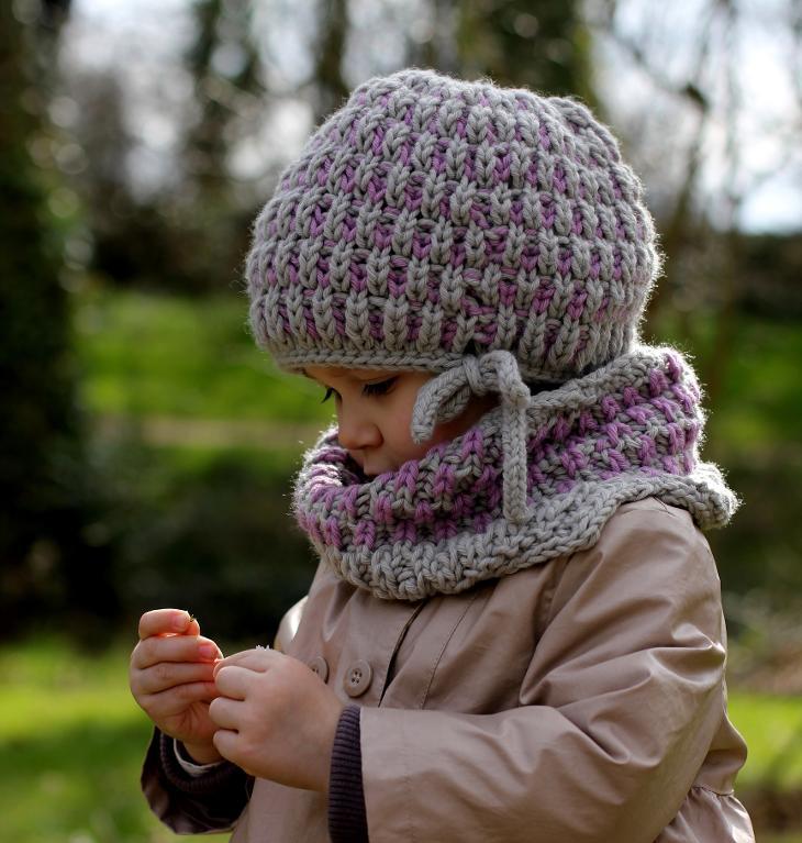 Brioche Hat and Cowl Set