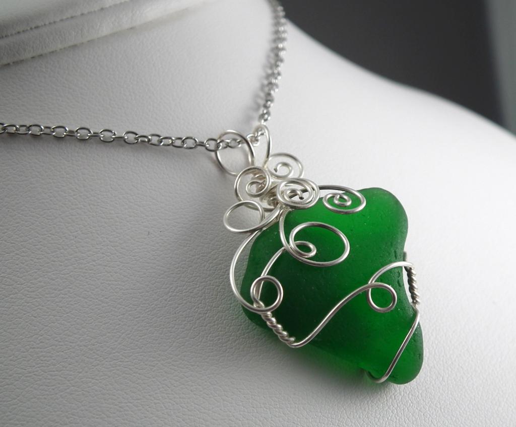 Wire Wrapped Beach Glass