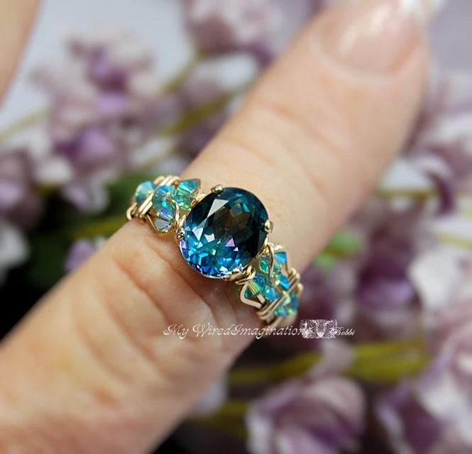 Peacock Blue Mystic Topaz - Marcella Crystal Ring 1 Tutorial