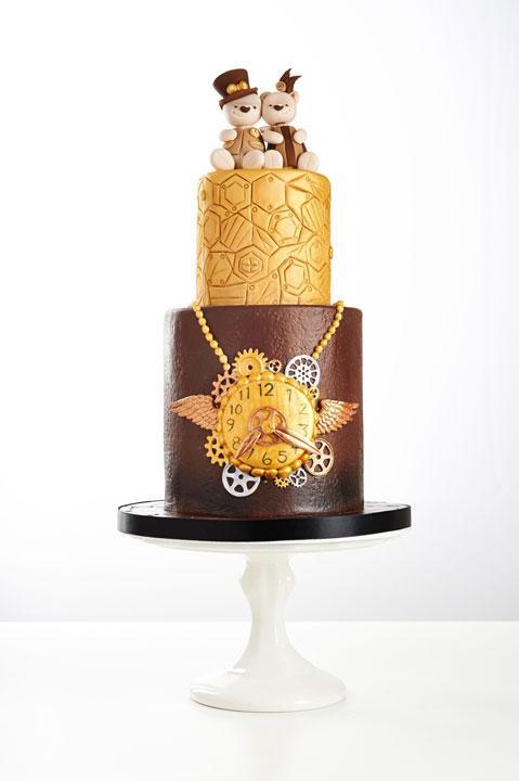 Steampunk Teddy Bear Wedding Cake by Craftsy instructor Tracey Rothwell