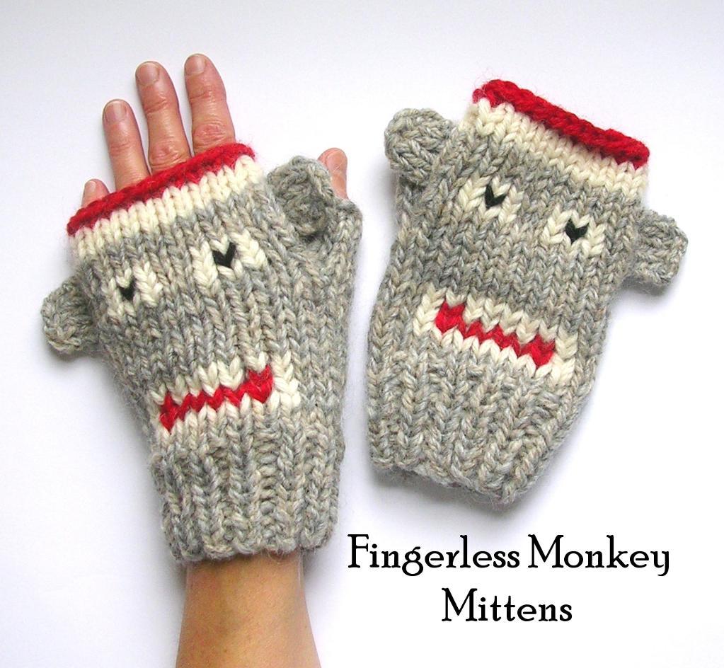 Fingerless Monkey Mittens knitting pattern