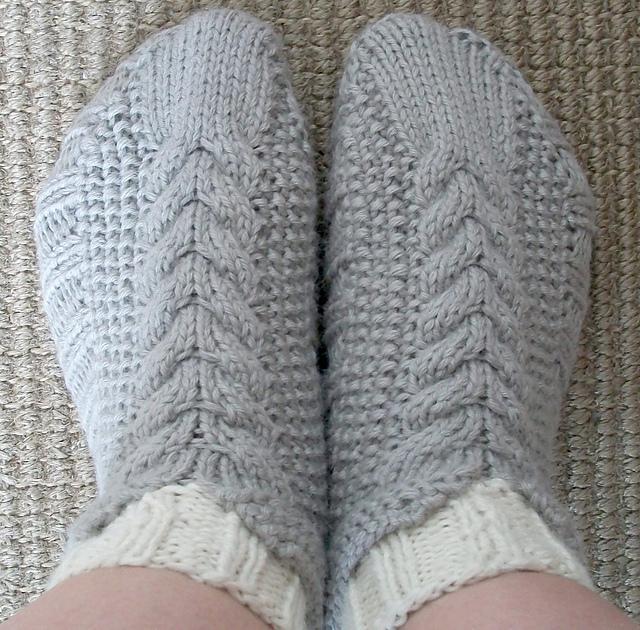 Cabled Cozies Slippers knitting pattern