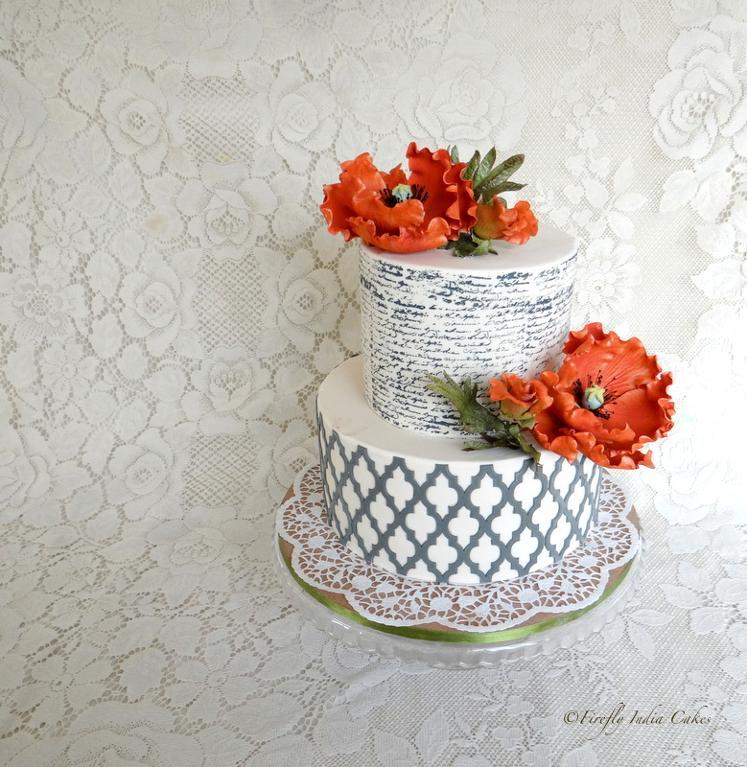 Poppy and Letter Cake by Craftsy member Firefly.India