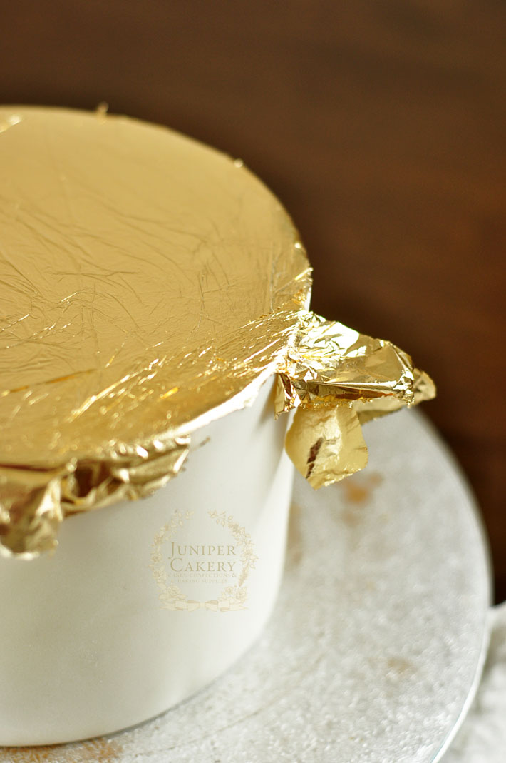 Add gold leaf to cakes with this tutorial from Juniper Cakery