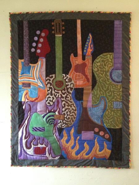 guitar art quilt