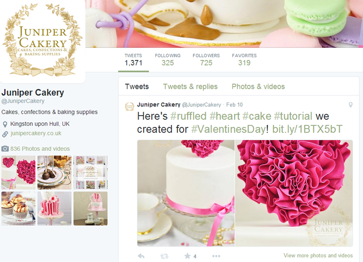 Twitter for your cake design business or bakery
