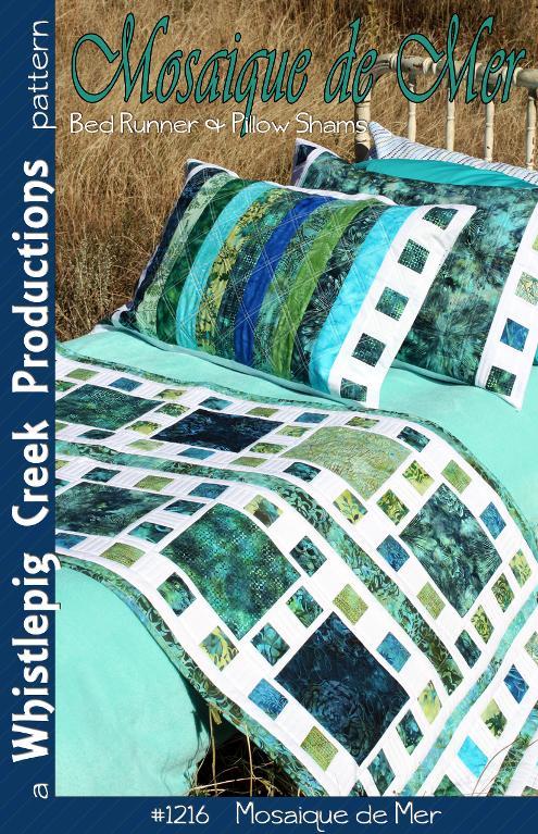 green bed runner and pillow shams