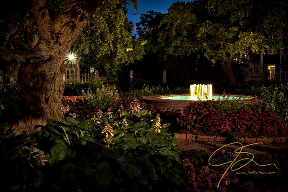 Evening In The Garden, Prescott Park Gardens At Night.