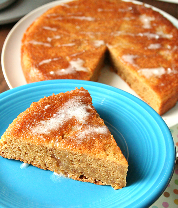 Flourless Peanut Butter Cake with a Powdered Sugar Glaze