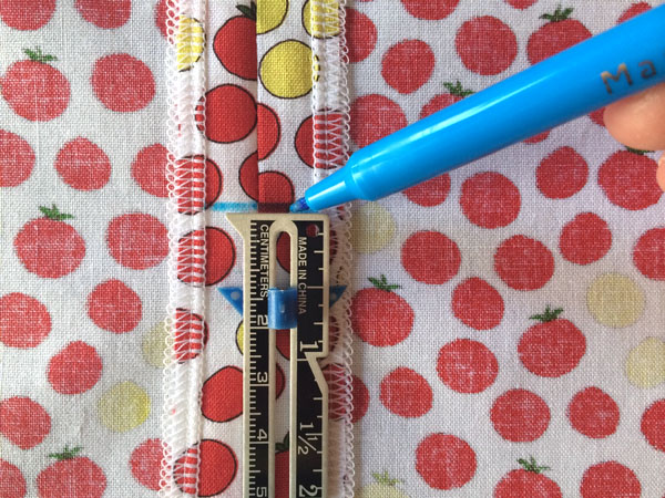mark top edge of top stitching