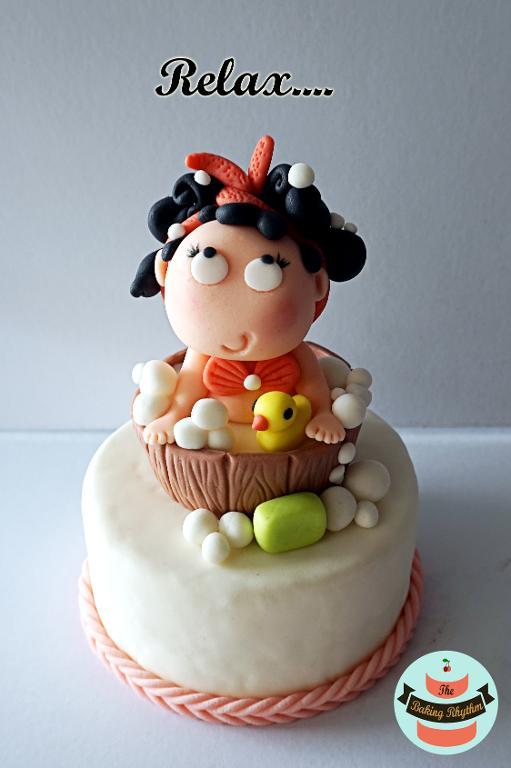 Bubble Bath Girl Fondant Topper