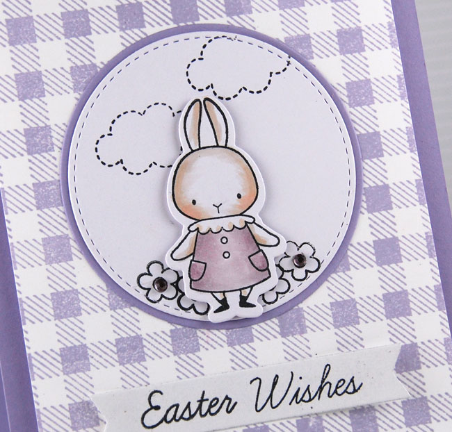 Close-up of finished Easter Wishes card
