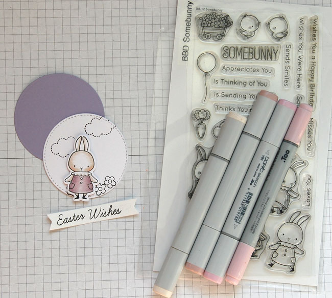 Step-2-Die-cut-circles,-stamp-bunny