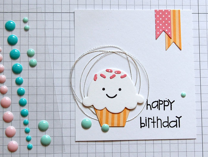 Cupcake Step 3 Assemble and adhere die-cut pieces