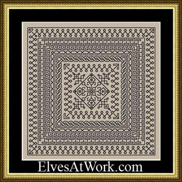 Celtic Key Tile hand embroidery