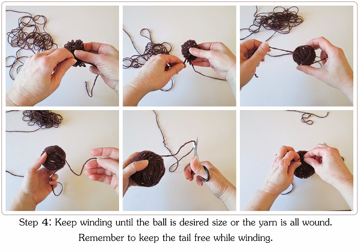 winding wool into balls