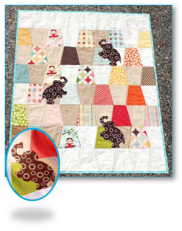 Charming Pachyderms Baby Quilt