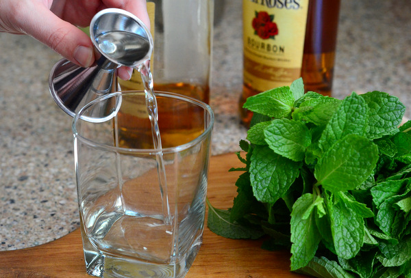 Assembling a Mint Julep Cocktail