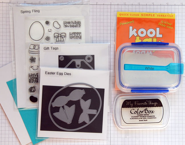 Supplies for egg shaped card