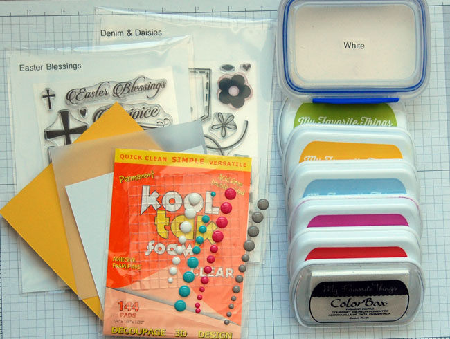 Supplies for Easter Blessings card