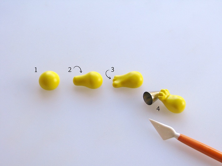 Fondant bird tutorial step 1